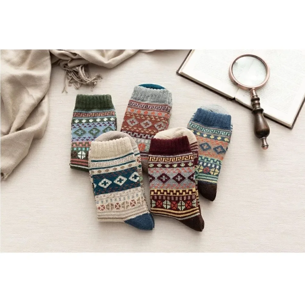 Nordic style wool winter socks